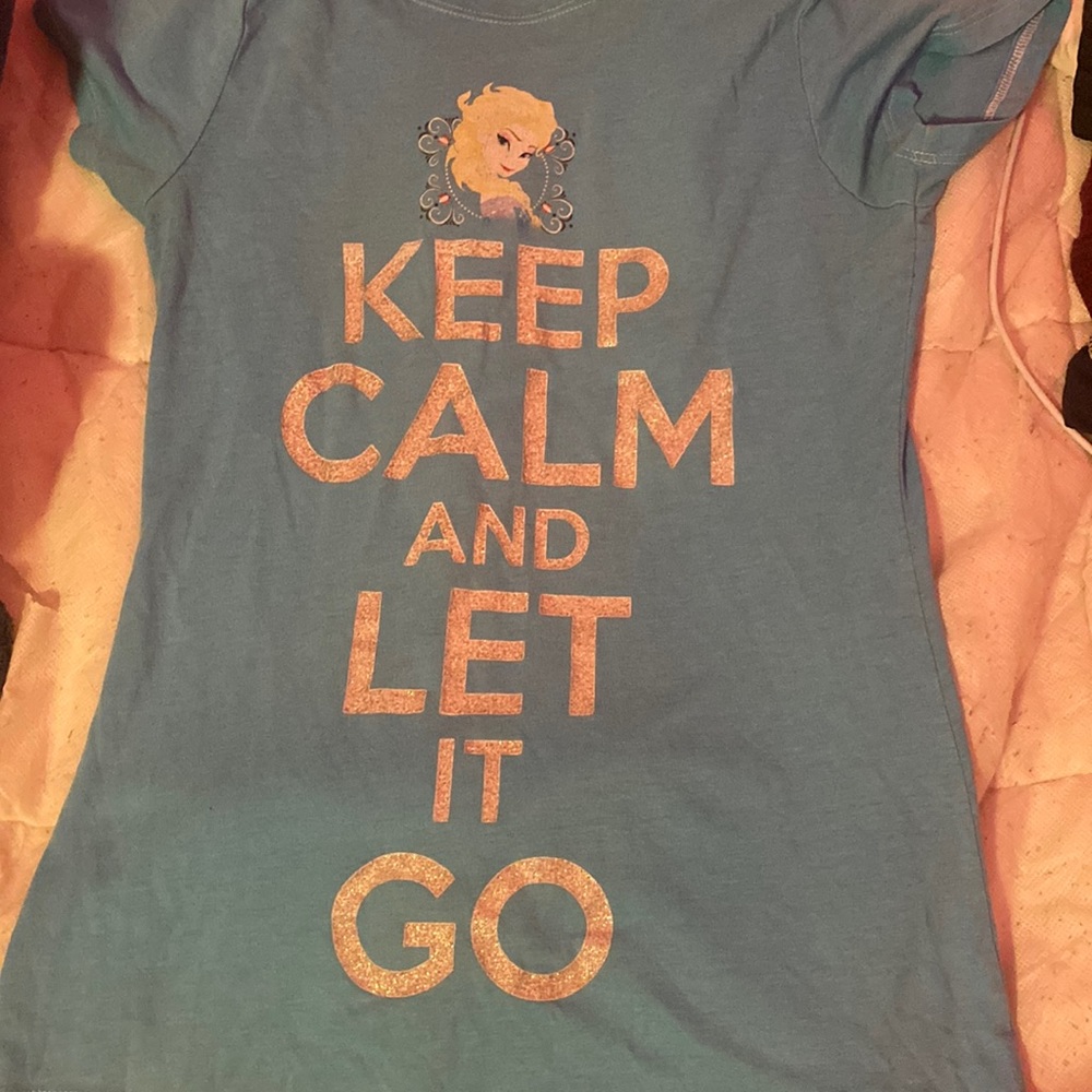 Frozen Disney Blue & White T-Shirt Size L